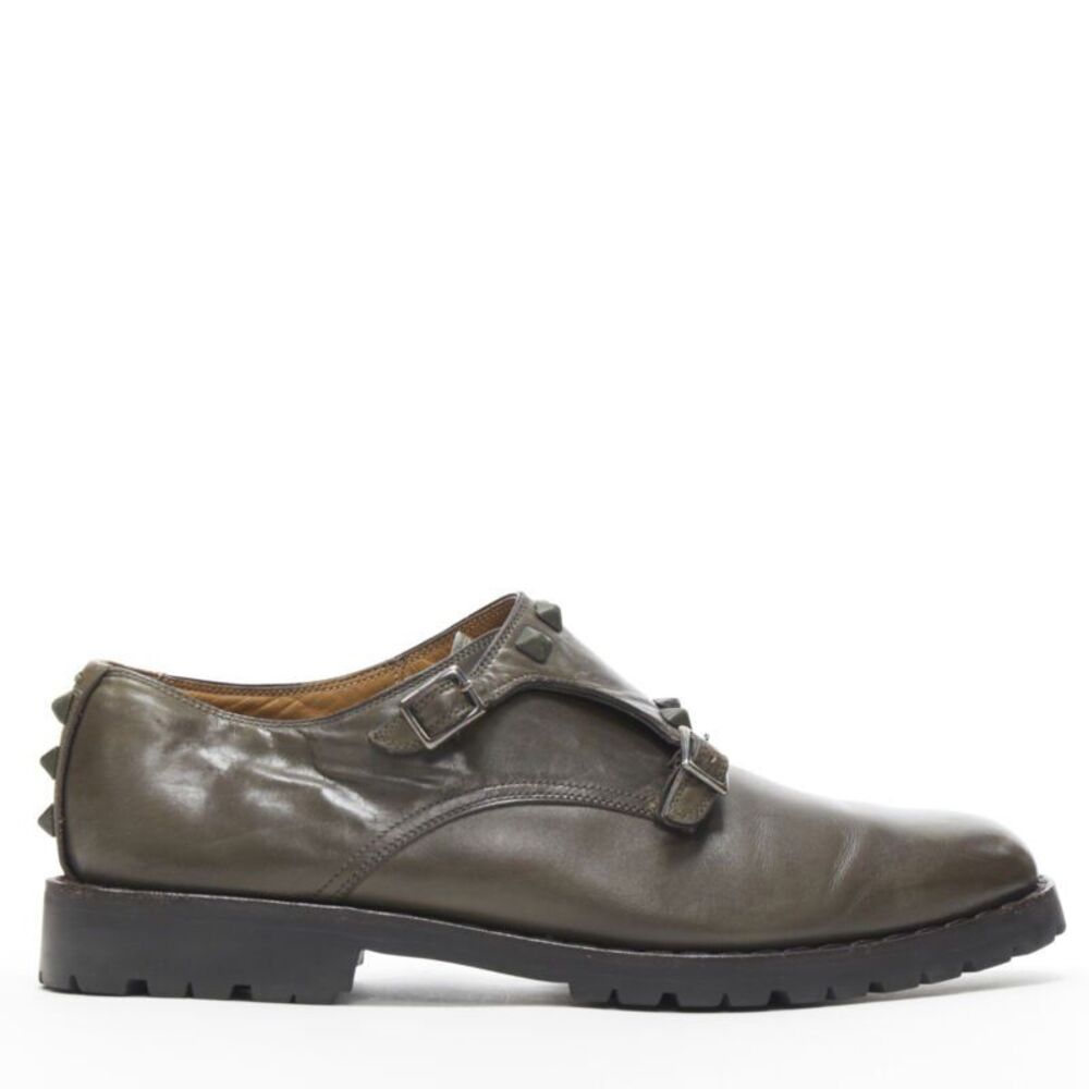 Valentino Rockstud Dual Buckle Monk Loafers
